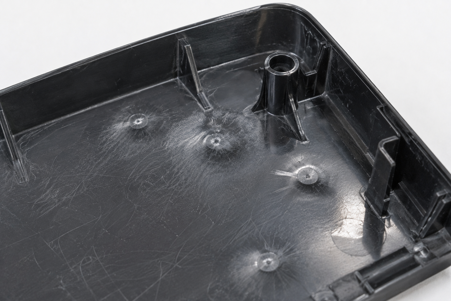 Demoulding damage - ejector marks and stress whitening